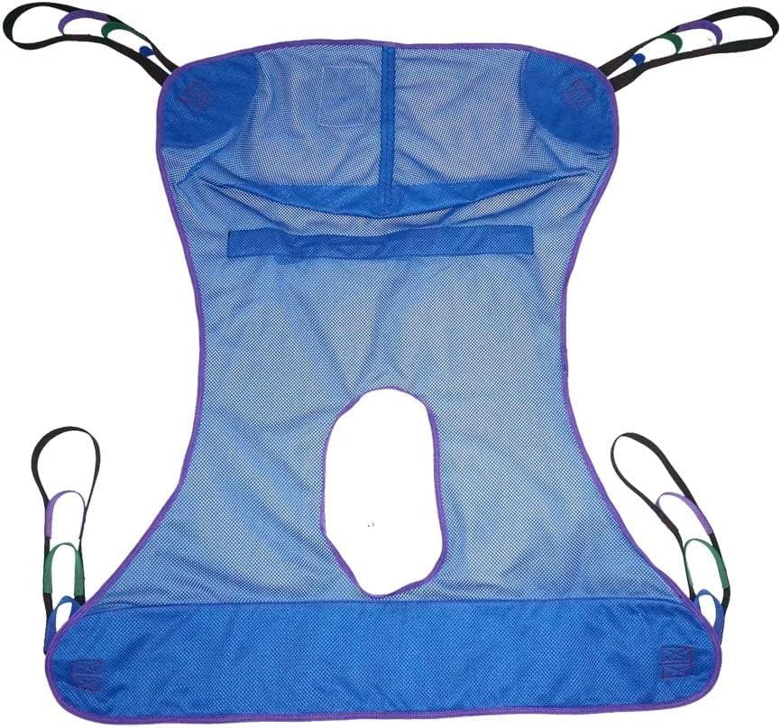 Universal Full Body Mesh Lift Sling with Commode Opening,Polyester Slings for Patient Lifts -Compatible with Hoyer, Invacare, McKesson, Drive, Lumex, Medline, Joerns (Large)