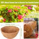 Legigo 3 Pack 14 Inch Hanging Basket Coco Liners Replacement, 100% Natural Round Coconut Coco Fiber Planter Basket Liners for Hanging Basket Flowers/Vegetables