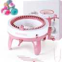 Hprampi Knitting Machine 40 Needles, DIY Knitting Machine for Adults or Kids, Plain/Tube Double Knit Loom Machine Kit for Hats, Scarves