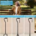 LIXIANG Walking Canes Stablize Women Quad Canes for Seniors & Adults Foldable Adjustable for Men & Women Heavy Duty Freestanding Cane for People with Leg Injuries 3 footings, 37"