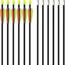 GPP 28-inches Fiberglass Archery Target Arrows - Practice Arrow or Youth Arrow for Recurve Bow (12 Black Arrows)