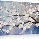 aburaeart Plum Blossom Painting Wall Art For Living Room Blue And White Wall Art For Office Women Modern Art Wall Decor Bedroom Size 20 x 40 Inch