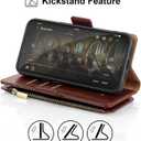 Antsturdy Compatible with Google Pixel 7a Case Wallet with Card Holder Women Men Phone Case RFID Blocking PU Leather Kickstand Flip Protective Cover Wrist Strap Zipper Credit Card Slots,Brown