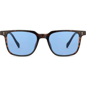 Gtand Unisex Vintage Retro Square Style Tinted Sunglasses For Men Women Fashion Rectangle Sun Glasses 52mm (C15 Tortoise Frame/Blue Tinted Lens)