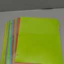 INFUN Plastic 8-Tab Binder Dividers with 2 Clear Pockets - 6 Sets, 48 pcs Multicolor Pocket Dividers with 3 Holes for 3 Ring Binders,Total 48 Tabs