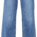 Astylish Women's High Waisted Wide Leg Straight Jeans 10, Sky Blue