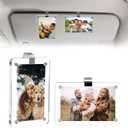 4Pcs Car Picture Holder, Acrylic Magnetic Visor Photo Clip, Personalized Picture Frame, Decorate your Car Visor Clip with Family & Personal Photos