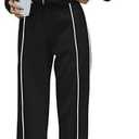 BTFBM Women's Two Piece Tracksuit Fall 2025 Long Sleeve Zip Up Sweatshirt Long Pants Outfits Jogger Sweatsuit Sets, Black, L