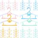 Baby Hangers for Nursery Closet 40 Pack Plastic Kids Clothes Hanger Space Saving Non Slip Extendable Toddler 11-14 Adjustable Hangers Heavy Duty Clothing Infant Hanger Bulk, Mixed Color (Pink, Yellow, Green, Blue)