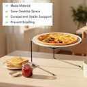 6 Pcs Black Metal Pizza Stands, Pizza Rack Holder With Non-Slip Pads, Food Display Riser For Table Buffet Party, Platter Tray For Serving Dessert, 8.5x8.27x5.9 Inch