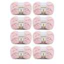 8 Packs Jumbo Chunky Chenille Yarn  2040g(72oz) 245 Yards (224m) Bulky Yarn  Chunky Yarn for Hand Knitting Blanket,Cushions, Pet Bed  Soft and Durable(Pink)