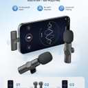 Wireless Microphone for iPhone iPad and Android Phone, 2 Pack Wireless Lavalier Lapel Mic with Noise Reduction, Plug and Play Mini Microphone for Video Recording Interview Podcast YouTube TikTok Vlog (Mic 2 (2 TX + 1 RX))