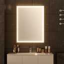 28 x20Inch LED Medicine Cabinet Mirror with Lights for Bathroom,Defogger,Stepless Dimmable, 3000K/5500K Color Temperature Wall Mounted Makeup Mirror,Adjustable Shelf (Assembly Required)