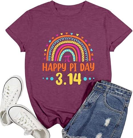 Pi Day Shirt Women Happy Pi Day 3.14 Shirts Math Teacher T-Shirt Pi Symbol Math Lover Tshirt Funny Mathematic Tee Top, Large
