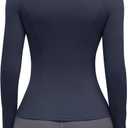 G4Free BareFeel Women's Workout Jacket Full Zip Up Slim Hip Length Yoga Athletic Tops with Thumb Holes (Black, XL)