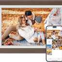 Dragon Touch Digital Picture Frame WiFi 10 inch IPS Touch Screen Digital Photo Frame Display, 32GB Storage, Auto-Rotate, Share Photos via App, Email, Cloud, Classic 10 Brown (Walnut wood)