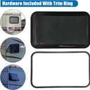 RV Exit Window, 36" W x 22" H Tinted RV Window with Net Screen and Trim Ring, Suitable for 1-1/2" or 2" Walls, DOT Approved