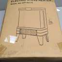 Electric Fireplace Stove Heater - Freestanding Fireplace Heater for Indoor Use with Realistic 3D Flame, Adjustable Thermostat & Remote, Quiet, Timer for Living Room and Bedroom