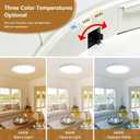 20 Inch Large LED Flush Mount Ceiling Light, 40W,4350LM, 3000K/4000K/6000K CCT Selectable,0.98inch Super Slim Low Profile Round Flat Panel Light for Bedroom, Kitchen, Hallway(White)