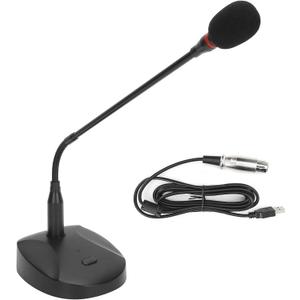 Cyrank USB Computer Microphone, Gooseneck Condenser Microphone Wired Microphone Podium Microphones Desktop Paging Mic Corded Voice Mic for Meetings Lectures