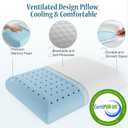 OLIXIS Memory Foam Pillows for Sleeping,2 Pack Queen Size Bed Pillows for Adults,with Removable Washable Cover,Breathable Mesh, Gel Cooling Technology, Firm Support for Back and Side Sleepers,White