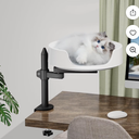 Cat Bed for Desk Elevated House Over Desk Keeps Kitten Close and Workspace Clear Cat Box with Pet Cushions (45° Rotating Rod)