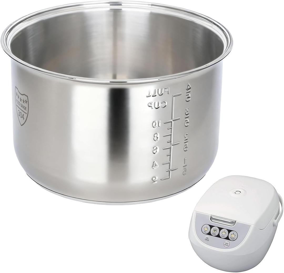 Rice Cooker 10 Cup Inner Pot Compatible with Tiger JBV-A18U Only,Non-Stick 304 Stainless Steel,Rice Cooker Rplacement Pot,Dishwasher Safe