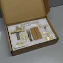 EHOMEWARE Front Door Handle with Deadbolt Set, 1 Pack Keyed Entry Door Lock, Single Deadbolt Door Knob for Exterior Door, Satin Brass Finish, Reversible for Left/Right Doors