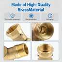 Adjustable 180 & 360 Hose Swivel Connector, Adjustable Brass Garden Hose Elbow Connector for RV/Campers Outdoor, Yard Garden Irrigation Fits Standard 3/4" Water Pipes