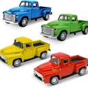 4Pcs Truck Toy for Toddlers 2 3 4 5 6 7 8 Year Old Boys Girls,1:32 Alloy Toddlers Car Toy Driveable,Car Door Can Open,Toy Trucks for Kids Easter Christmas Birthday Gifts (Blue/Red/Yellow/Green)
