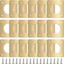 Hotop 18 Pcs 1 1/8'' Opening Metal Bird House Guard Portal Bird House Hole Protector with Copper Open Protector Guards for Eastern Bluebird Rooms Sparrow Houses(Opening)