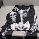 Spooktacular Creations Skeleton Bone Bodysuit Halloween Costumes for Men with Skeleton Hood Mask Medium