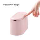 SUBEKYU 0.5 Gal Mini Countertop Trash Can with Lid for Desktop, Small Garbage Can for Office, Tiny Wastebasket,Pink