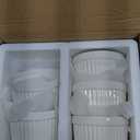 MALACASA Ramekins 8 oz Oven Safe, Porcelain Creme Brulee Ramekins Pudding Custard Cups Ceramic Souffle Dishes Ramakan Ramiken Ramicans Baking Bowls Set of 6, White, Series RAMEKINDISH