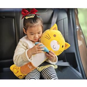 Kids Seat Belt Pillow Cartoon Car Travel Pillow Neck Support Car Pillow Seat Belt Shoulder Cover Pillow Headrest Shoulder Pillow Soft Auto Seat Belt Cushion Back Cushion Car Trim (53*26.5cm, Yellow)