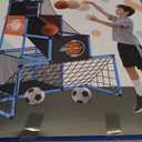 2 in 1 Basketball Arcade Game & Soccer Goal for Kids, Adjustable Kid Basketball Hoop with 6 Balls and Pump, Indoor Outdoor Games for Kid Toys for 3-12 Year Old Kids Birthday Gifts for Boys Girls