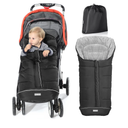 Orzbow Warm Bunting Bag Universal, Stroller Sleeping Bag Cold Weather, Waterproof Toddler Footmuff (Black, Large)