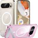 TORRAS Magnetic & Stand for Google Pixel 9 Pro XL Case Clear, Fit for MagSafe, 12FT Mil-Grade Drop Protection, Slim Fit for Google Pixel 9 Pro XL Phone Case with Built-in Kickstand, Diamond Clear