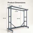 Stainless Steel Rolling Clothes Rack, 55 Inch Large Size, 700 LBS Capacity