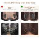 Rich Choices Hair Toppers for Women Real Human Hair 100% Human Remy Toppers for Women with Thinning Clip in NO Bangs Upgrade Extended 2"*6"Lace Base 150% Density 10 Inch #2 Dark Brown