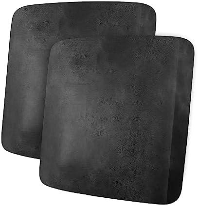 ANARACHON Leather Look Couch Cushion Covers Sofa Seat Slipcovers Sets Couches Furniture Protector for Sectional Armchair Loveseat Pets Kids Stretch Spandex Fabric (2 Cushion Loveseat, Dark Grey), M(2 Pieces)