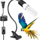 GlowUp Bird Cage Lighting Combo Kit, Clip Lamp with UVB 2.4 20W Compact Fluorescent Bulb for Bird, 360Rotatable UVB Light for Captive Birds, Reptiles