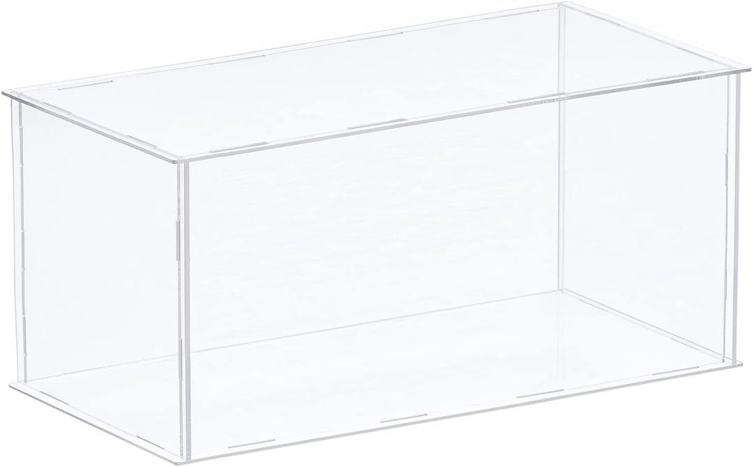MECCANIXITY Acrylic Display Case Plastic Box Clear Assemble Dustproof Showcase 16x10.2x8 Inch for Collectibles Items