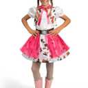 Spooktacular Creations Halloween Cowgirl Costume for Girls, Toddler White Cowgirl Dress Outfit with Western Hat for Kids Dress-Up, Cosplay and Themed Party (3T, 3-4 yrs)