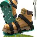 Lawn Aerator Shoes for Grass, Pre-Assembled Heavy Duty Aerator Lawn Tool with Hook and Loop Straps, One Size Fits All Spiked Shoes for Effectively Aerating Yard Garden Lawn Patio Soil, No Installation