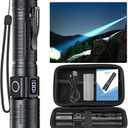 LED Flashlight, High Powered High Lumens Super Bright Tactical Flashlight, Rechargeable Flashlights High Lumens, 6 Modes Zoomable Waterproof Flash Lights for Emergency, Camping, Hiking (1 PACK)