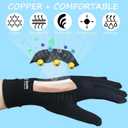 2 Pairs Compression Full Finger Arthritis Gloves, Copper Glove with Touch Screen Fingers for Everyday Support, Hand Joint Pain, Carpal Tunnel, Tendonitis, Trigger Finger, Fit for Men & Women (Medium)
