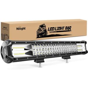 Nilight LED Light Bar 26Inch 360W Flood Spot Combo Triple Row Driving Lamp Roof Bumper Off Road LED Work Lights Pods for Van Camper Wagon Car Pickup Golf Cart ATV UTV SUV Truck Boat 4x4