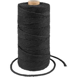 G2PLUS Black Cotton String, 3MM 328 Feet Natural Cotton String for Crafts, Bakers Twine, Halloween, Christmas Gift Wrapping