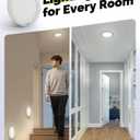 10,000mAh Rechargeable Ceiling Light with Remote, 7.09 Wireless Waterproof Shower Lights 3000K/4000K/6000K, Battery Powered Light for Closet Battery Operated, Motion Sensor Lights No Wiring (1 Piece White)